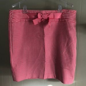 Pink Loft polka dot pencil skirt